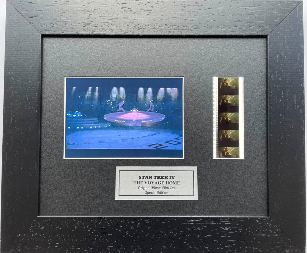 Hand crafted display featuring original 35mm film cells for a Star Trek IV fan