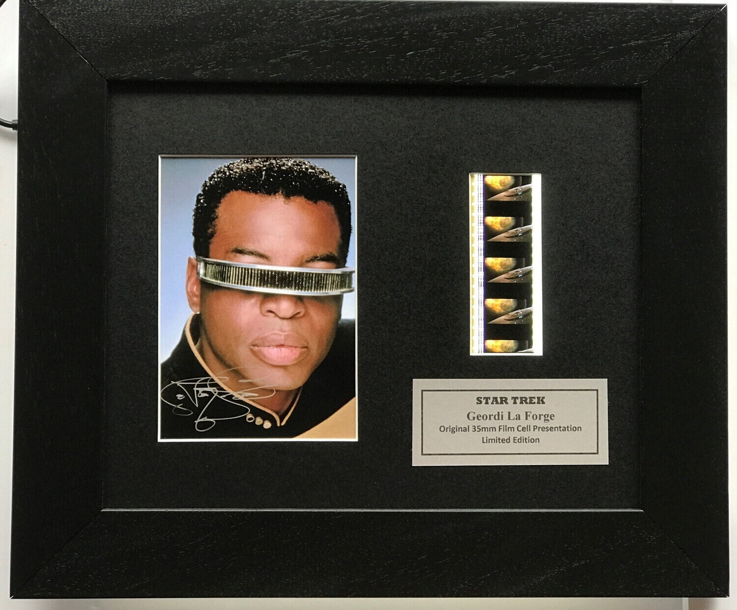 STAR TREK Geordi La Forge Original 35mm film cell Memorabilia + COA