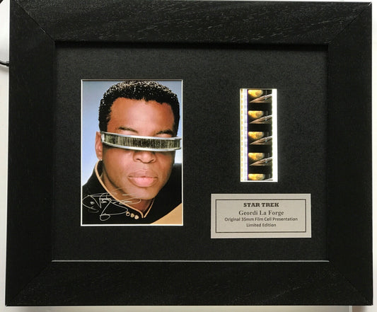 STAR TREK Geordi La Forge Original 35mm film cell Memorabilia + COA