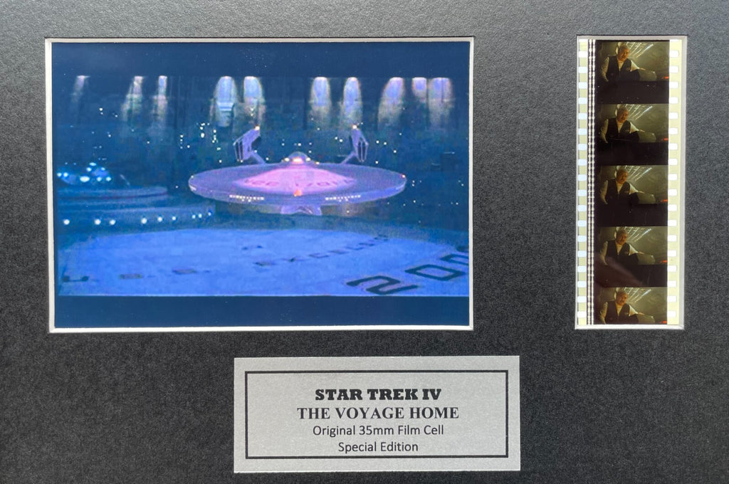 Hand crafted display featuring original 35mm film cells for a Star Trek IV fan