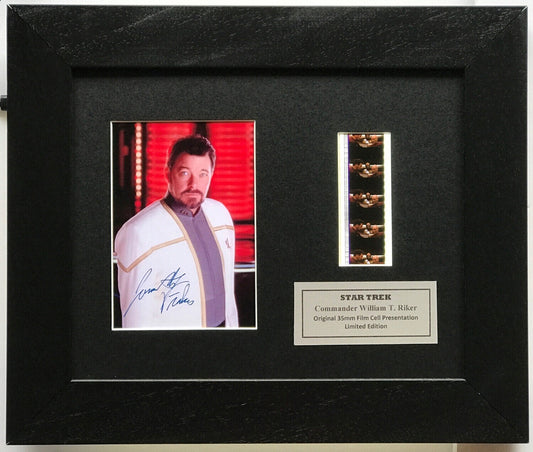 Hand Crafted Original 35mm film cells for a Star Trek Cmdr. W T RIKER fan + COA