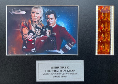 Hand crafted display featuring original 35mm filmcells for a Star Trek II fan v1