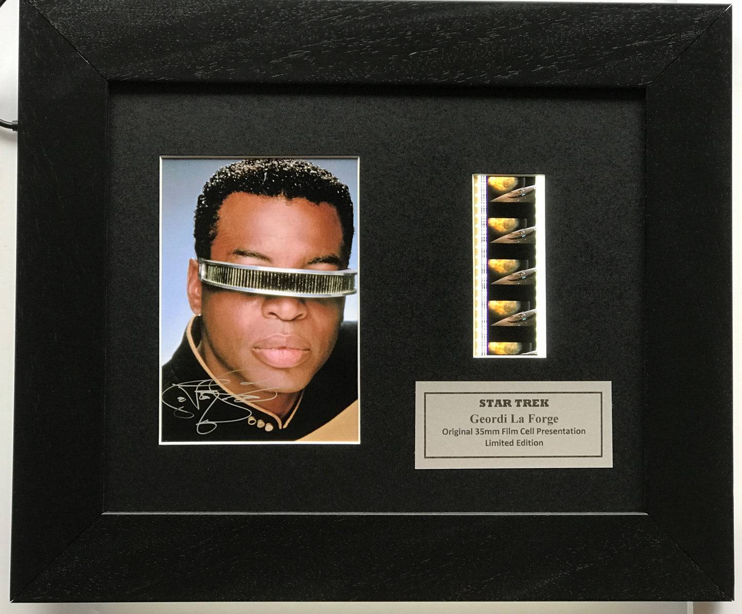 STAR TREK Geordi La Forge Original 35mm film cell Memorabilia + COA