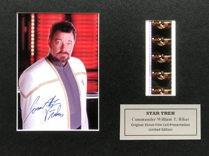 Hand Crafted Original 35mm film cells for a Star Trek Cmdr. W T RIKER fan + COA