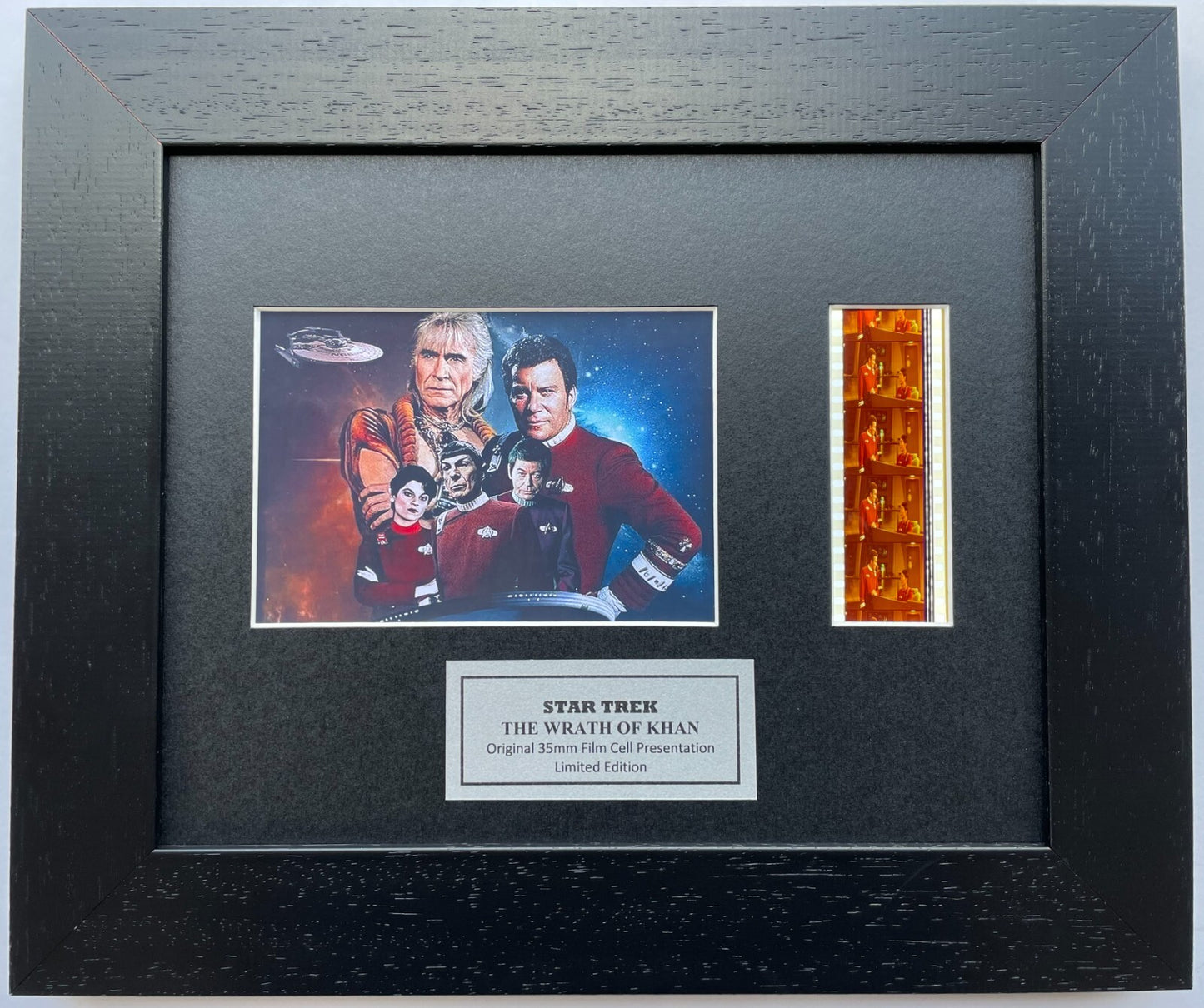 Hand crafted display featuring original 35mm filmcells for a Star Trek II fan v1