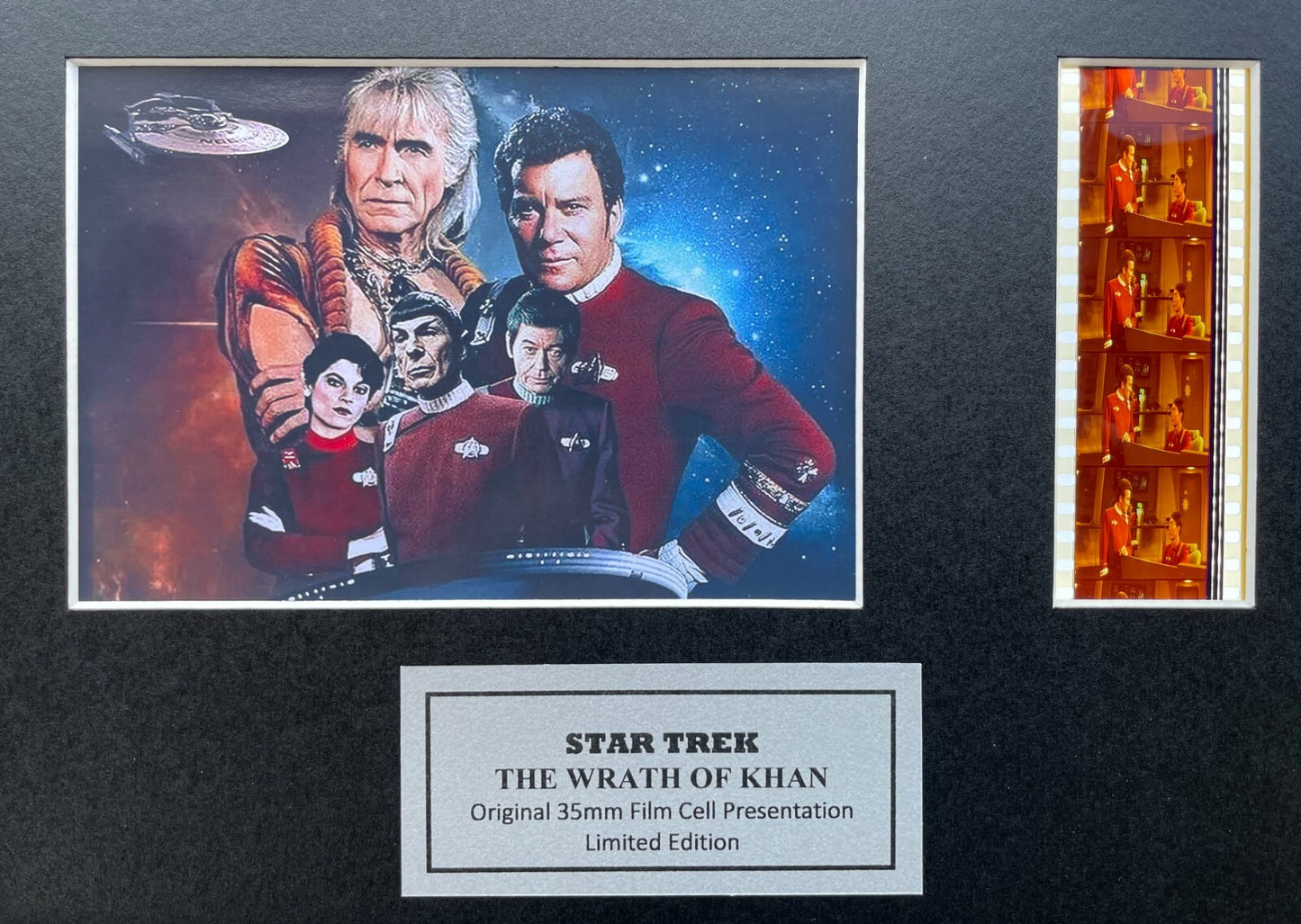 Hand crafted display featuring original 35mm filmcells for a Star Trek II fan v1