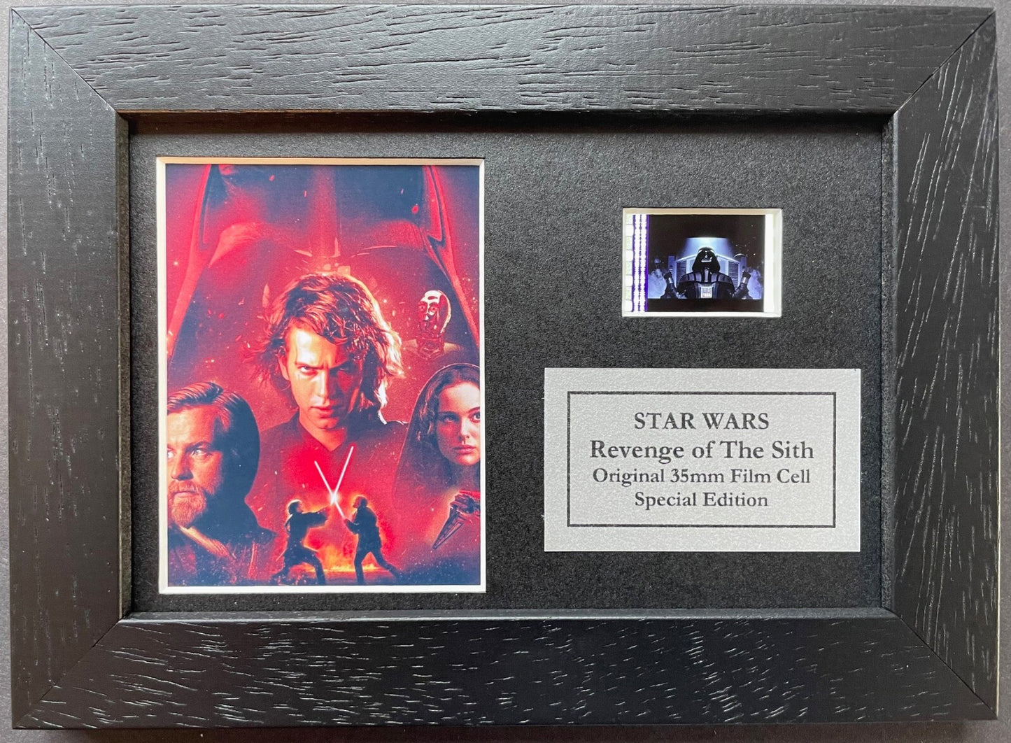 STAR WARS Ep III Original Mini 35mm Film Cells set in Quality Wood Frame + Coa