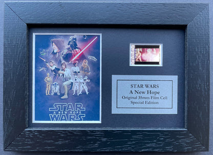 Handmade display inc original Mini 35mm film cells for a Star Wars Ep IV fan v1