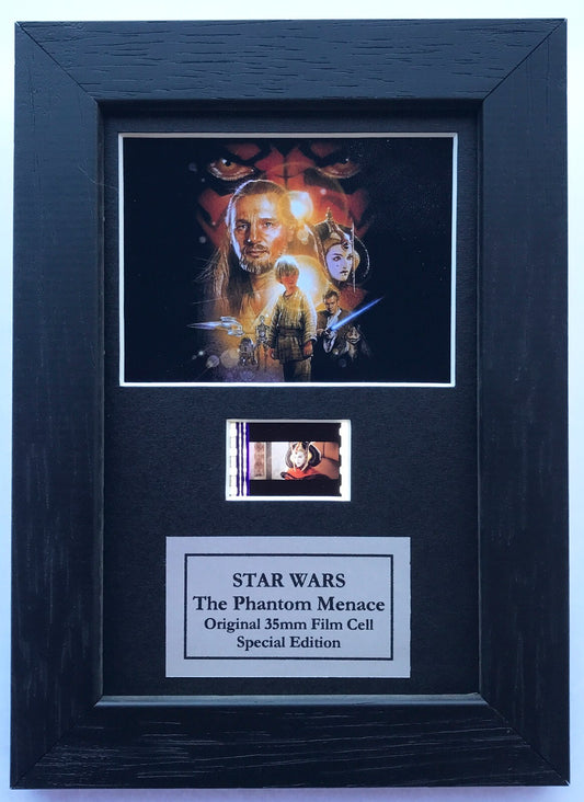 Handmade display inc original Mini 35mm film cells for a STAR WARS Ep 1 fan + COA