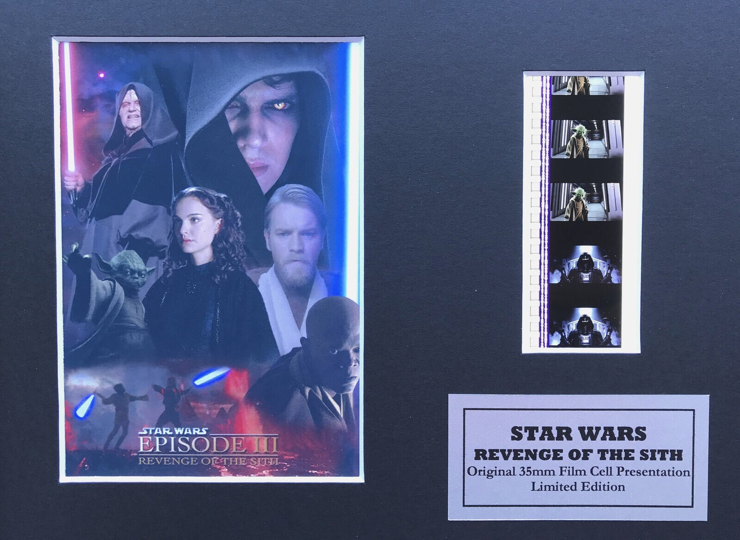 Handmade display inc original 35mm film cells for a STAR WARS Ep III fan v6