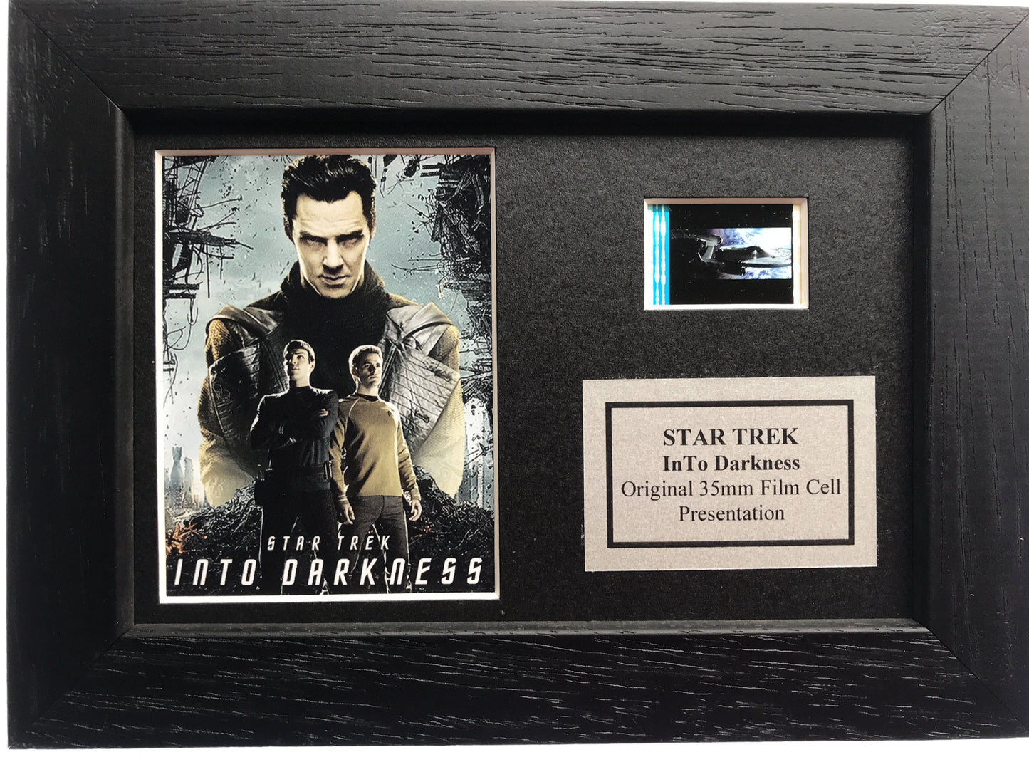 Handmade display featuring original film cell for a Star Trek INTO DARKNESS fan