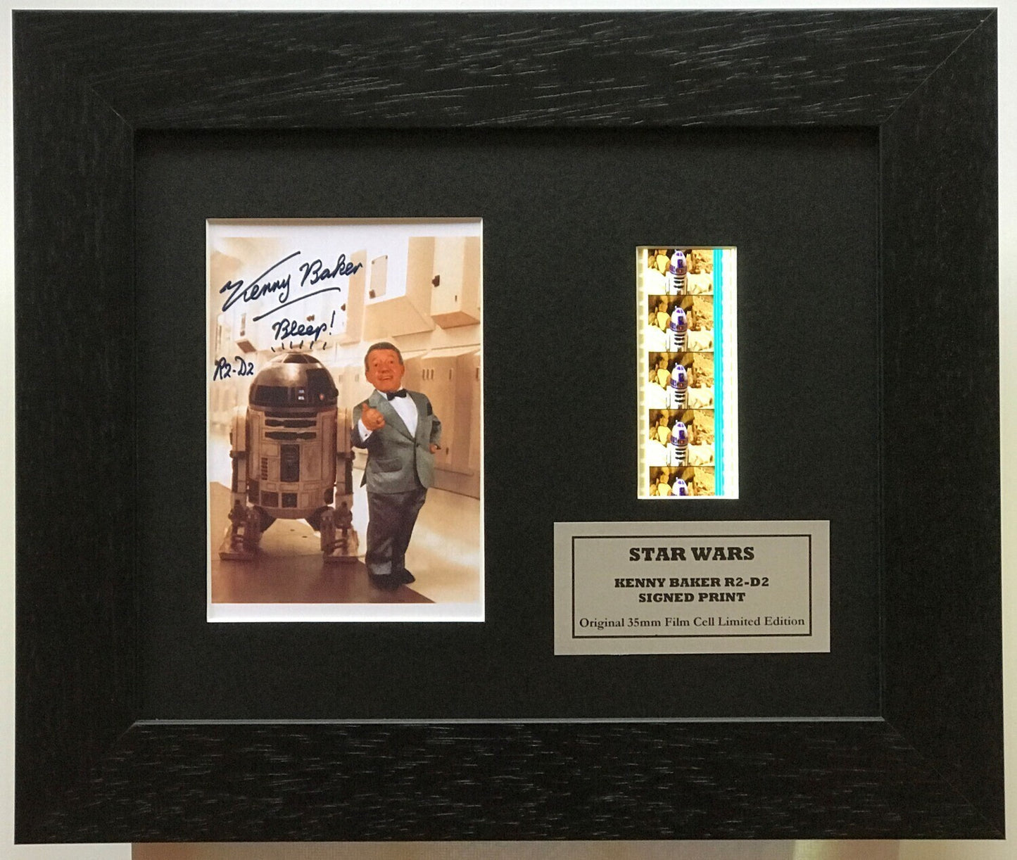 Handmade display inc original 35mm film cells for a STAR WARS Kenny Baker fan