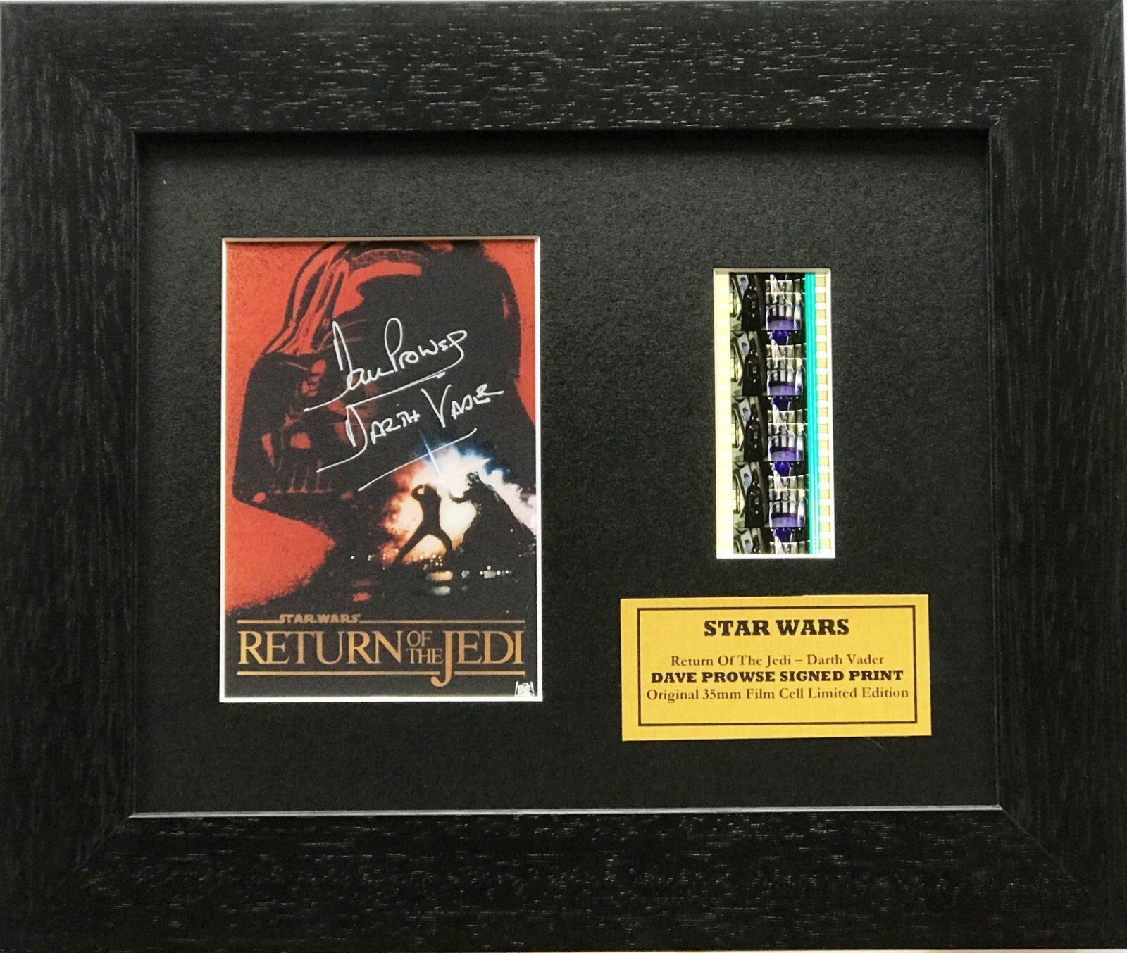 Hand crafted display featuring original 35mm film cells for a Star Wars fan vSRD