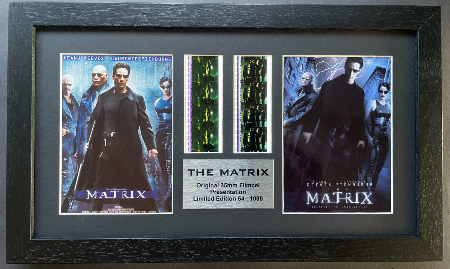 Handmade display featuring original Double 35mm filmcells for THE MATRIX fans v1