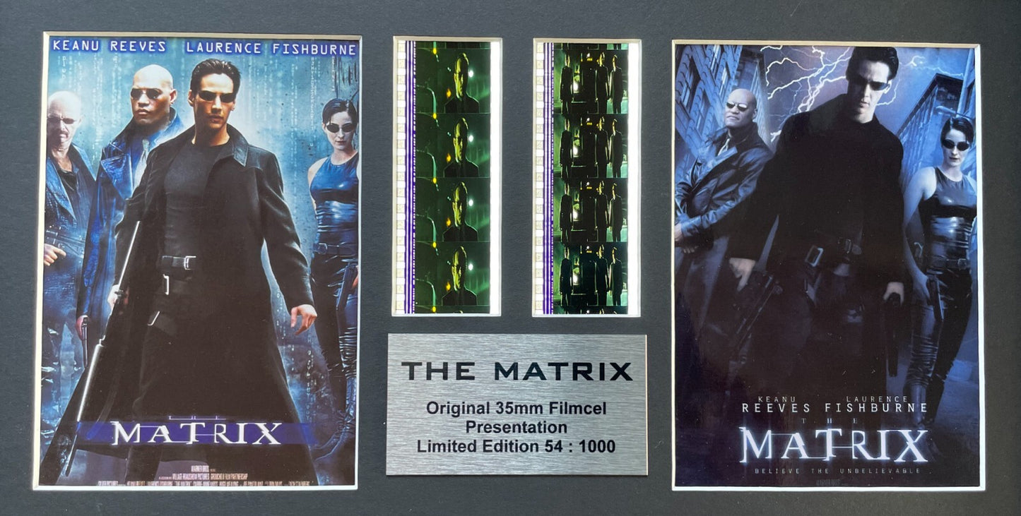 Handmade display featuring original Double 35mm filmcells for THE MATRIX fans v1