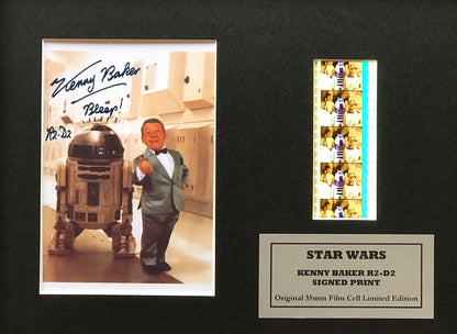 Handmade display inc original 35mm film cells for a STAR WARS Kenny Baker fan