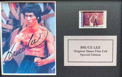 Hand crafted display featuring original mini film cells for a Martial Arts fan