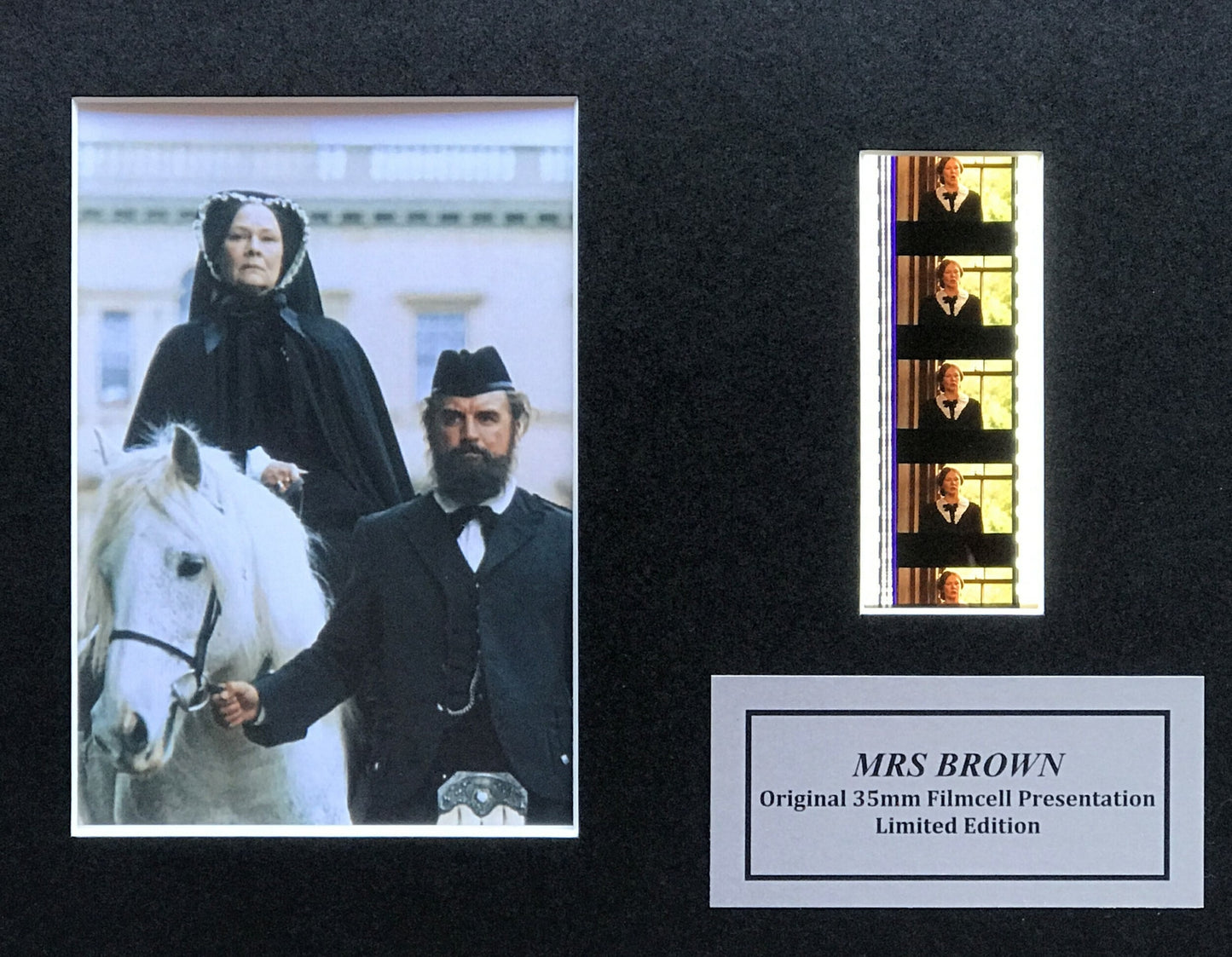 Hand crafted wood display with Original 35mm Film Cells for Mrs Brown fans v1