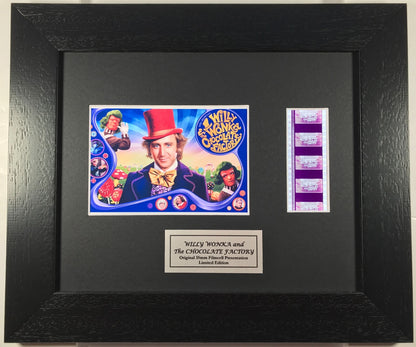 WILLY WONKA Original 35mm Film Cells set within Quality Wood Frame + COA