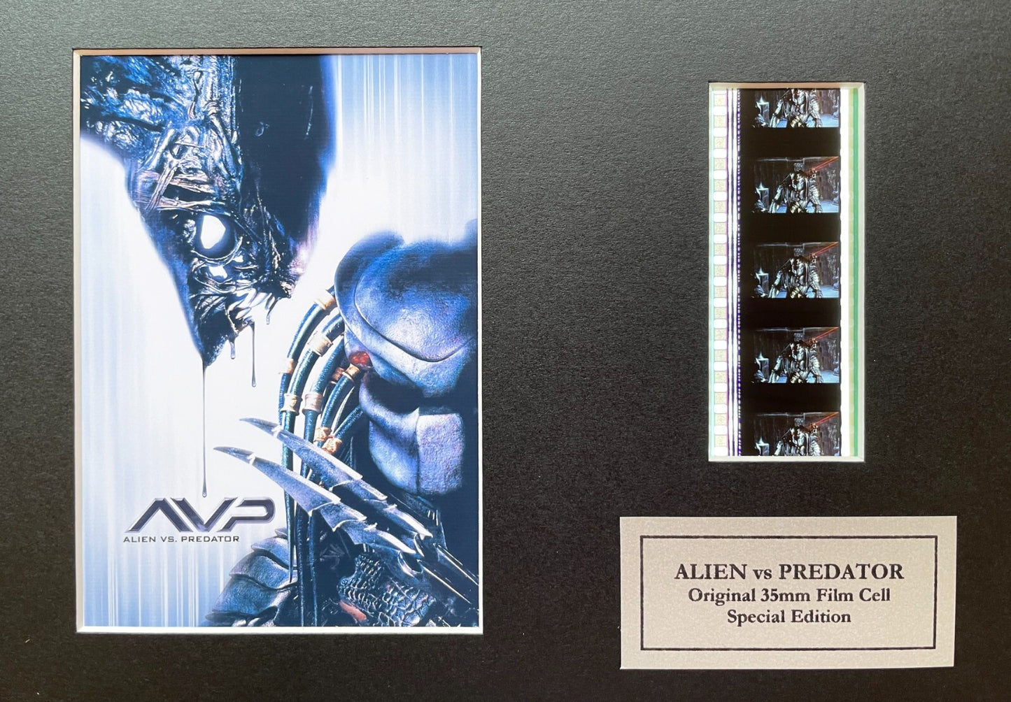 Hand crafted display featuring original film cells for ALIEN vs PREDATOR fans v1