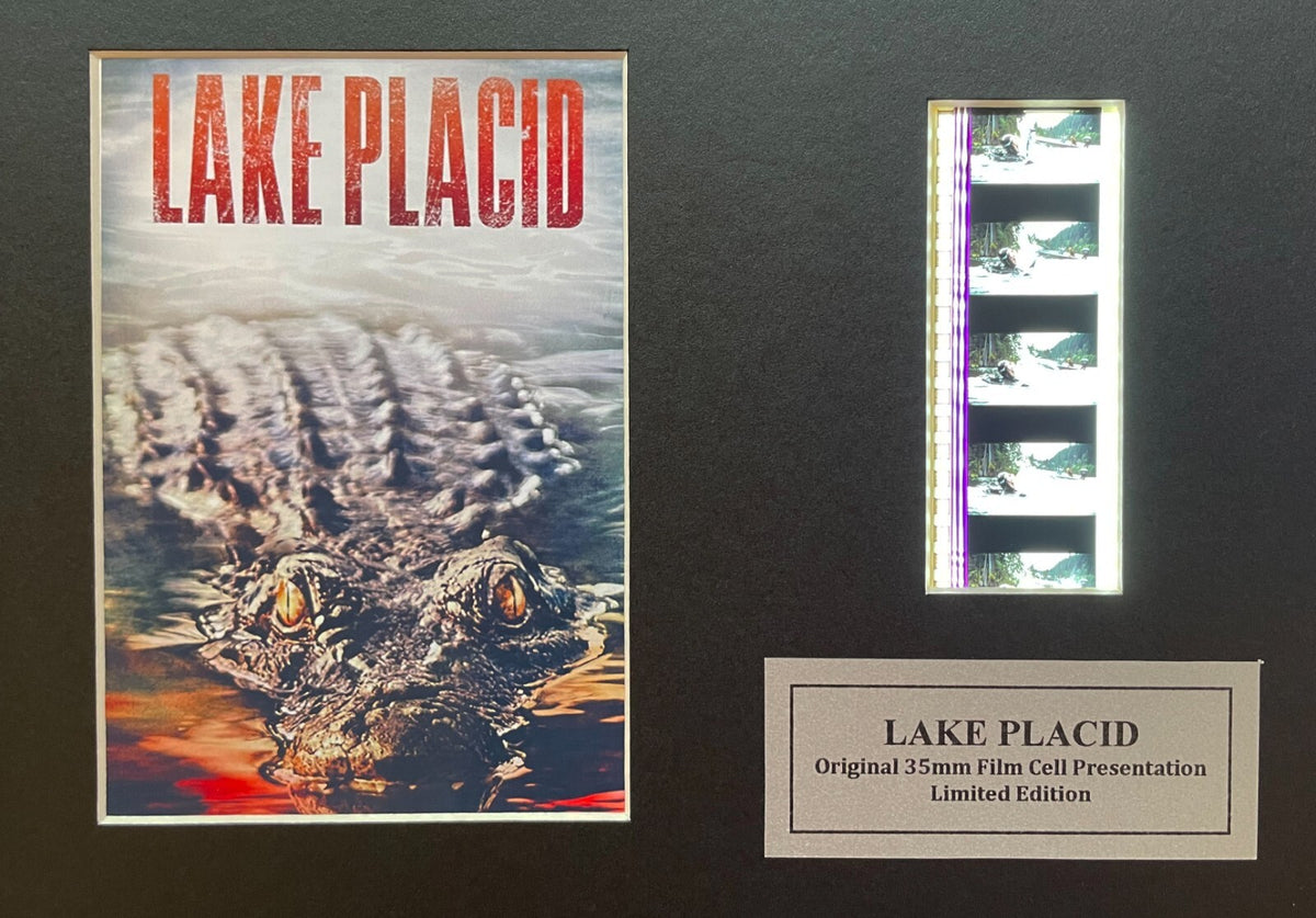 Hand crafted display featuring original film cells for a LAKE PLACID fan v2