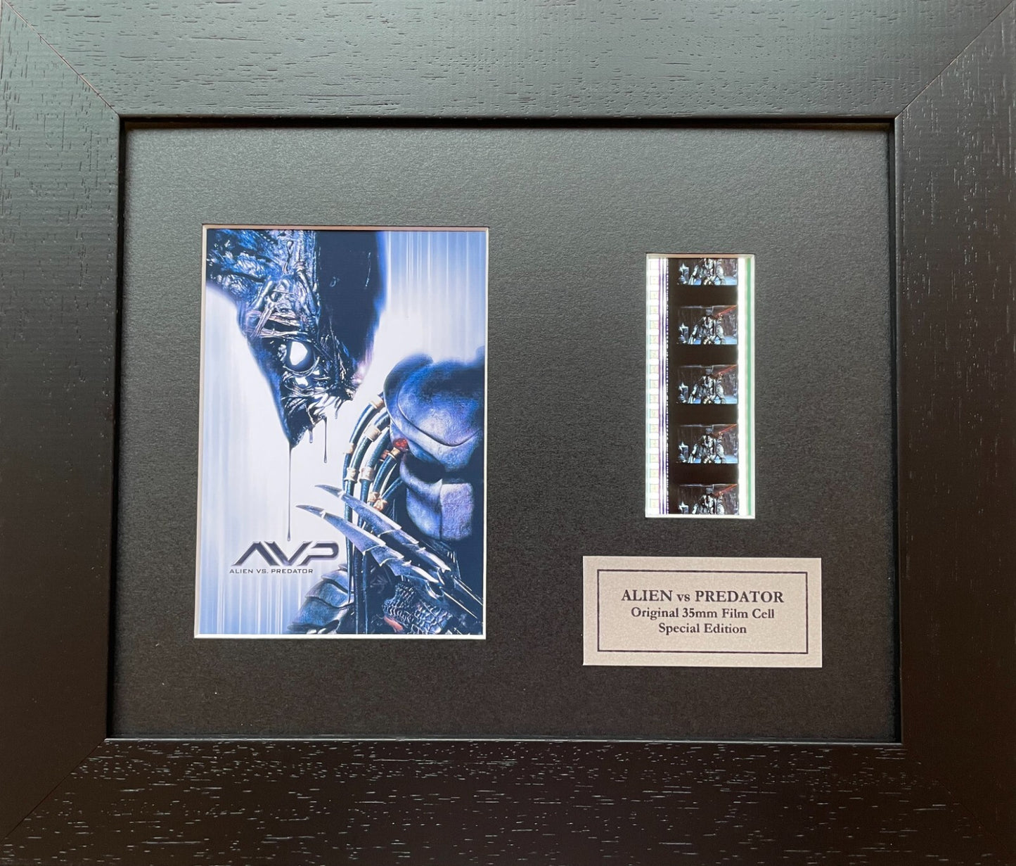 Hand crafted display featuring original film cells for ALIEN vs PREDATOR fans v1
