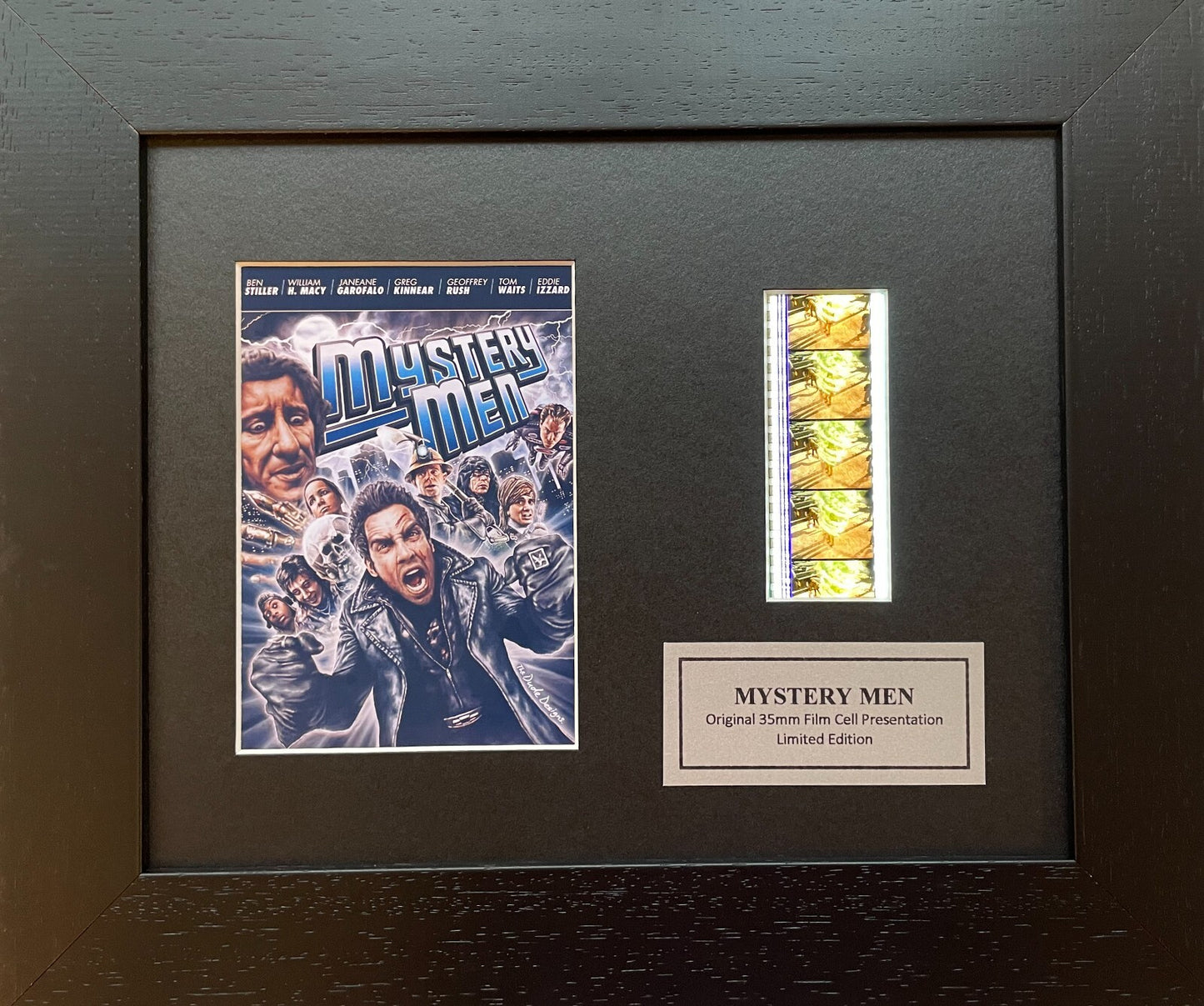 Handmade display featuring original 35mm film cells for MYSTERY MEN fans v2