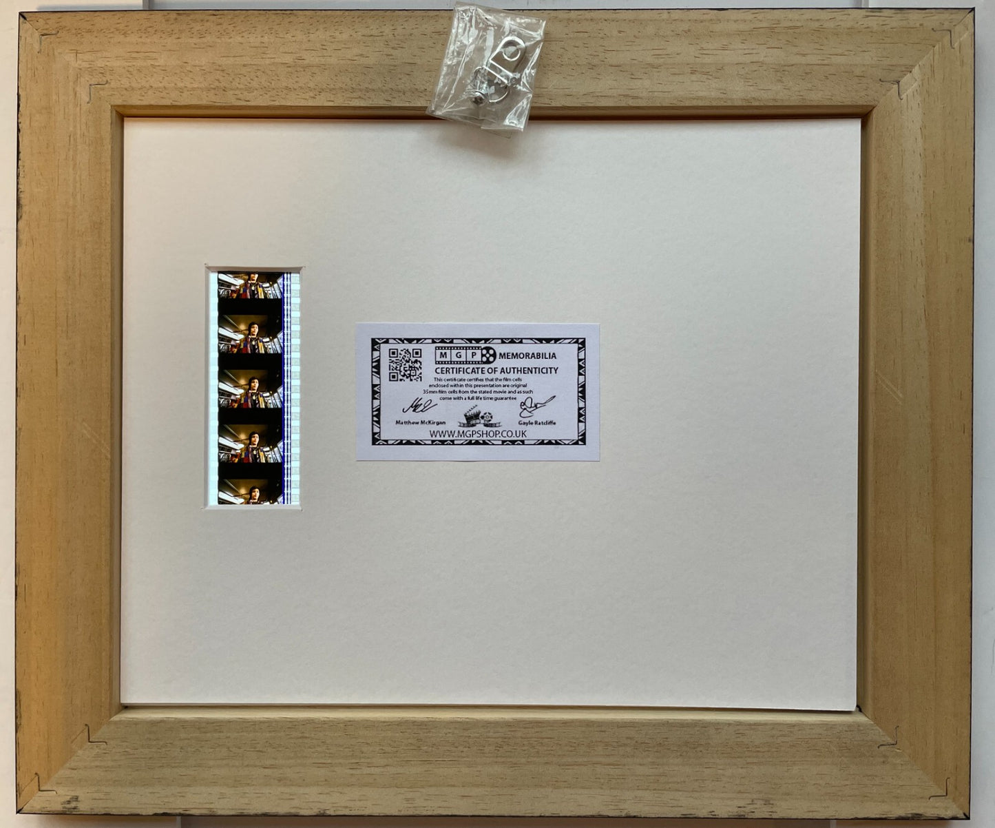 Handmade display featuring original 35mm film cells for MYSTERY MEN fans + COA