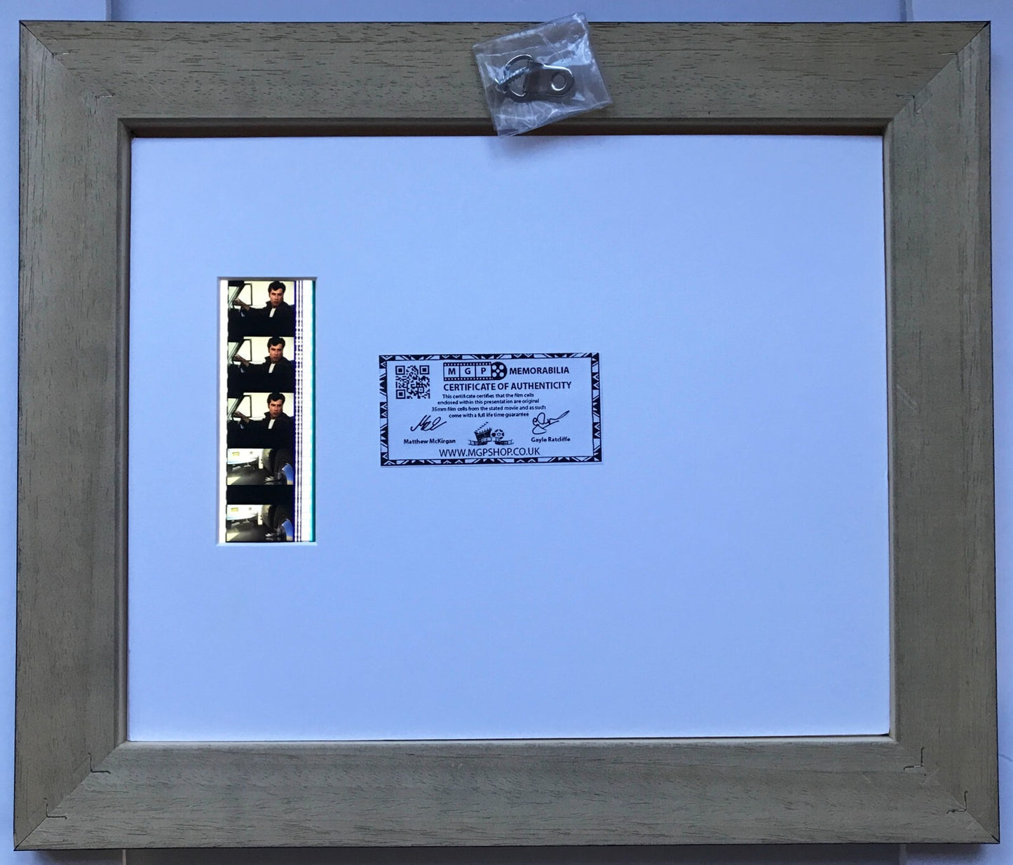 Handmade display featuring original 35mm film cells for a GREASE 1978 fan + COA