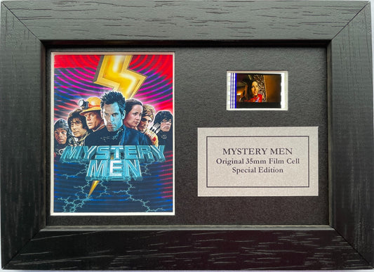 Handmade display featuring original Mini 35mm film cells for MYSTERY MEN fans