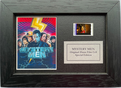 Handmade display featuring original Mini 35mm film cells for MYSTERY MEN fans