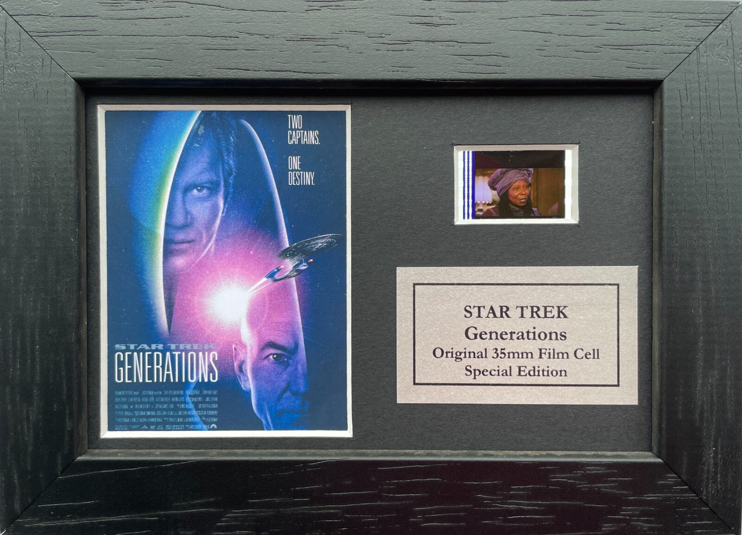 Hand crafted gift featuring original film cells for Star Trek Generations fan v3