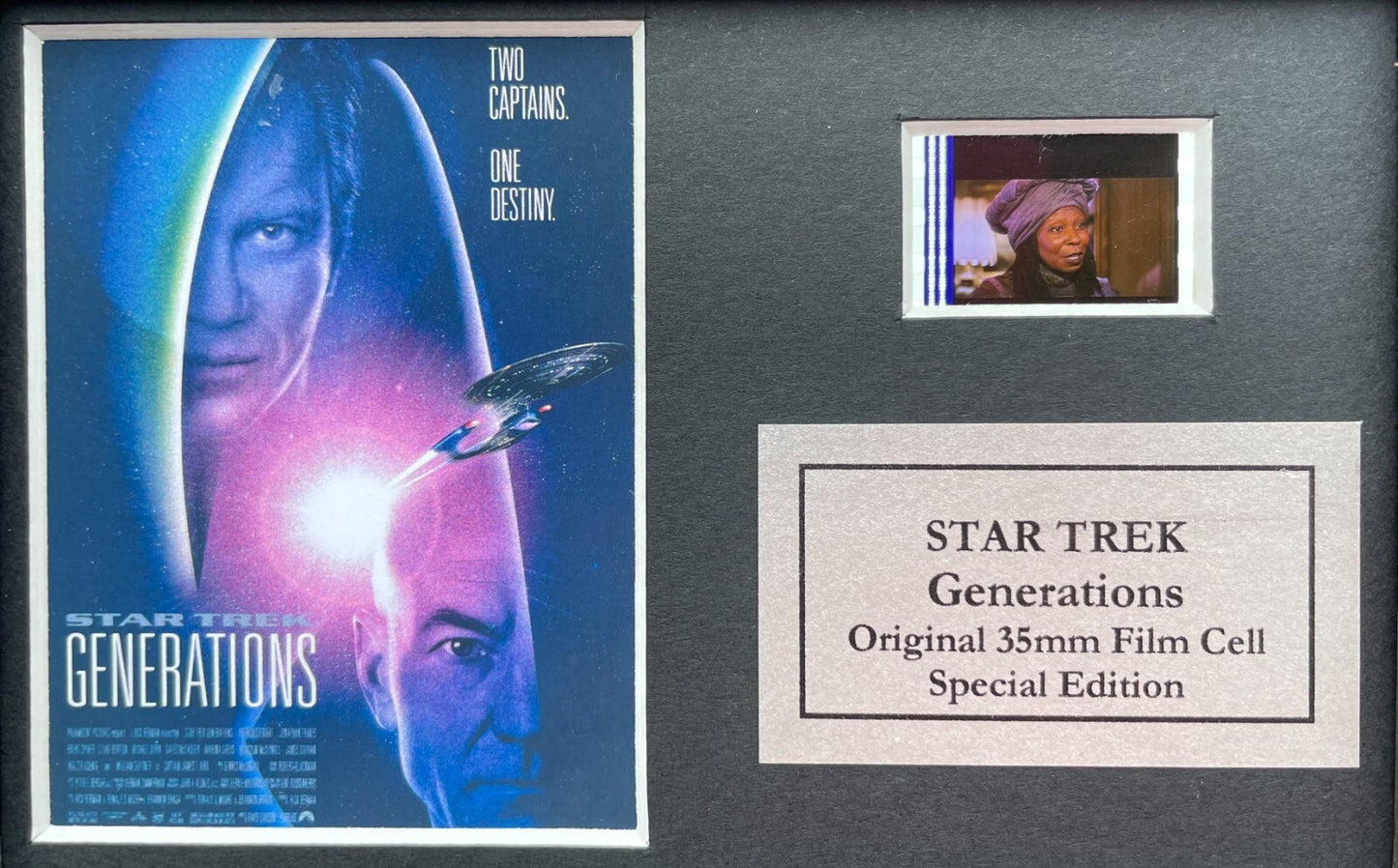Hand crafted gift featuring original film cells for Star Trek Generations fan v3