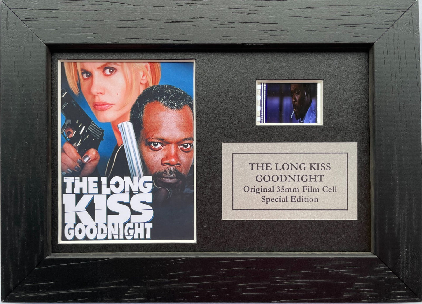 Handmade gift featuring original Mini filmcells for The LONG KISS GOODNIGHT fans