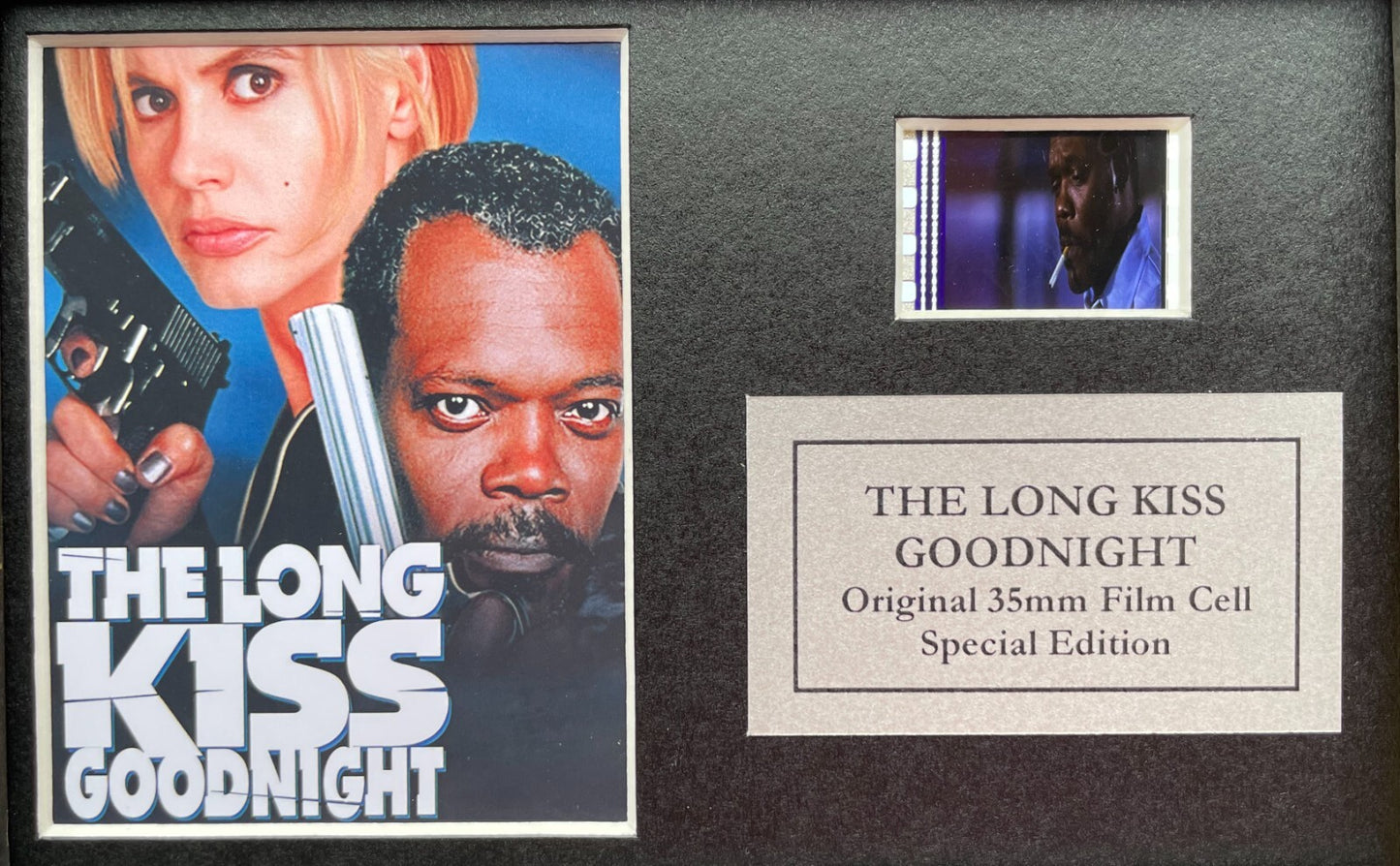 Handmade gift featuring original Mini filmcells for The LONG KISS GOODNIGHT fans