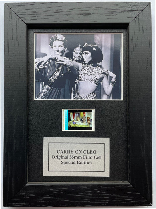 Carry On Cleo Original Mini 35mm Film Cells set within Quality Wood Frame + COA