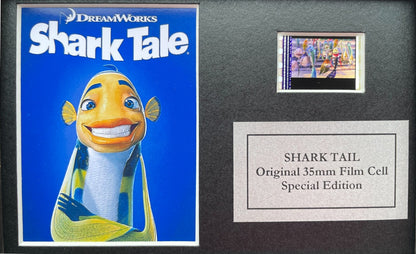 Hand crafted display featuring original Mini film cells for a SHARK TALE fan