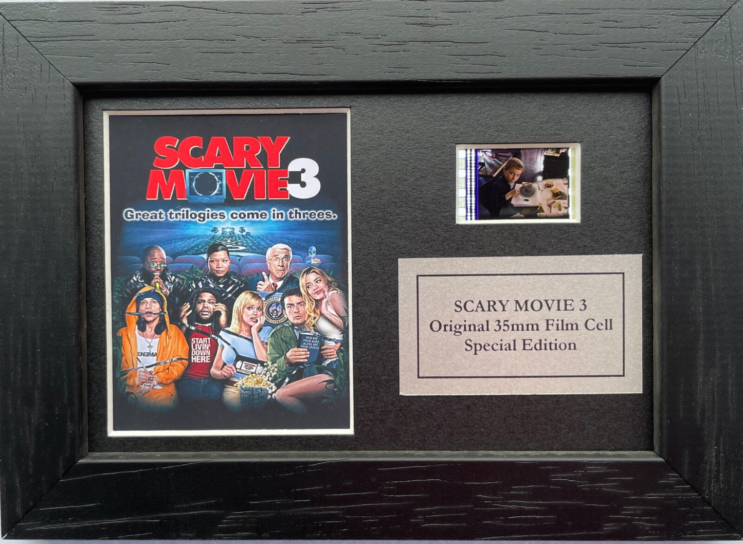 Handmade display inc original Mini 35mm film cells for SCARY MOVIE 3 fans + COA