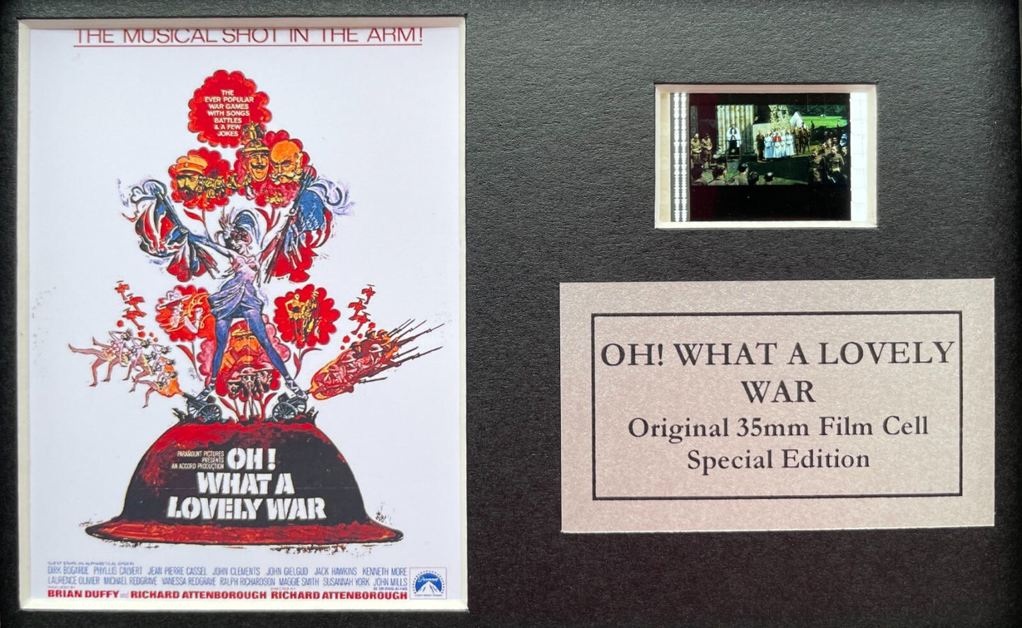Handmade display inc original Mini 35mm film cells for Oh What A LOVELY WAR fans