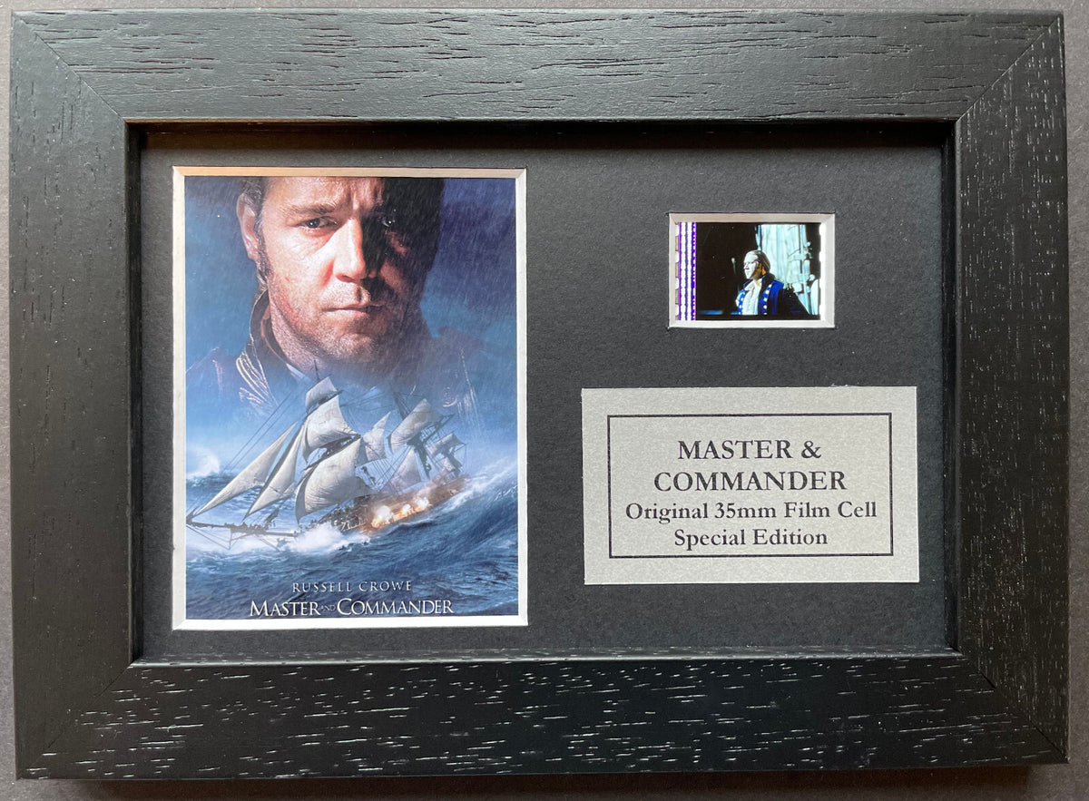 Hand crafted display featuring original film cell for MASTER & COMMANDER fans