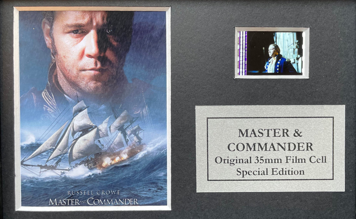 Hand crafted display featuring original film cell for MASTER & COMMANDER fans