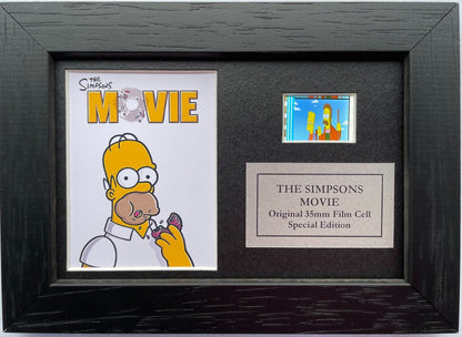 Hand crafted display featuring original film cell for THE SIMPSONS MOVIE fans