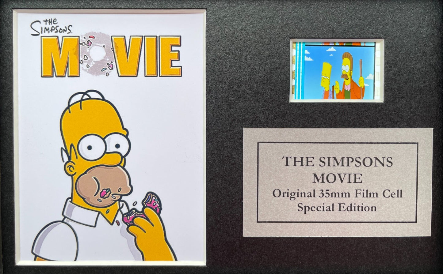 Hand crafted display featuring original film cell for THE SIMPSONS MOVIE fans