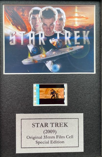 Hand crafted display featuring original film cells for Star Trek (2009) fans