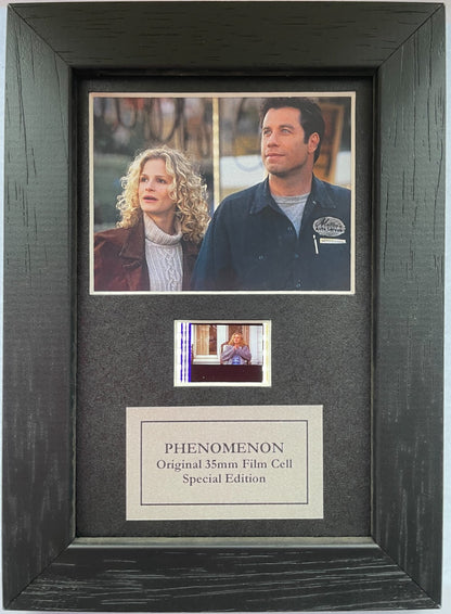 Handmade display featuring original Mini 35mm film cells for a Phenomenon fan
