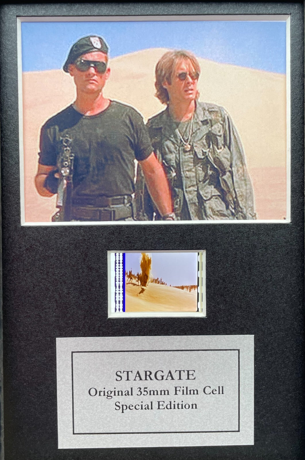 Hand crafted display featuring original Mini 35mm film cells for STARGATE fans