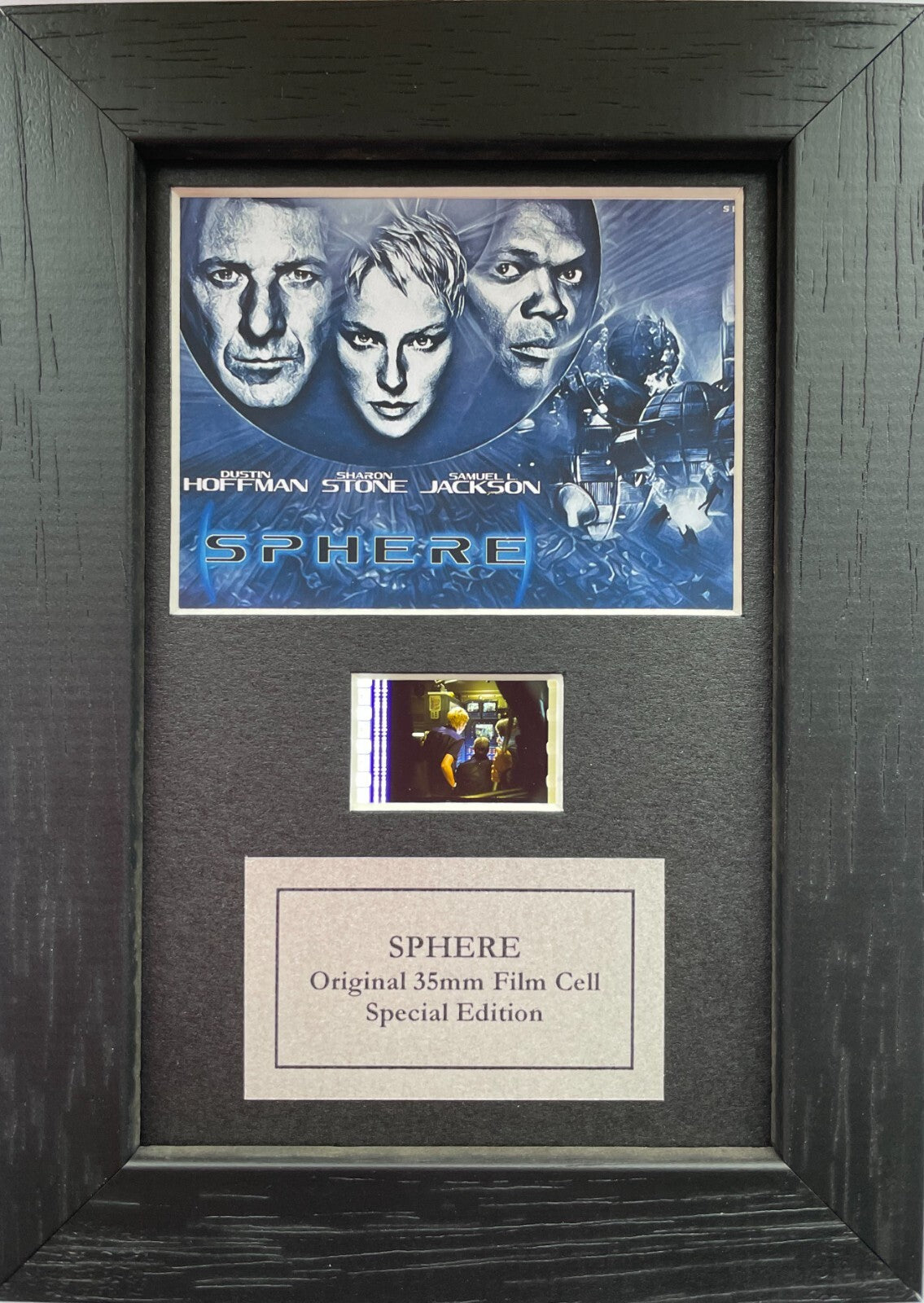 Hand crafted display featuring original Mini 35mm filmcell for Sphere fans + COA