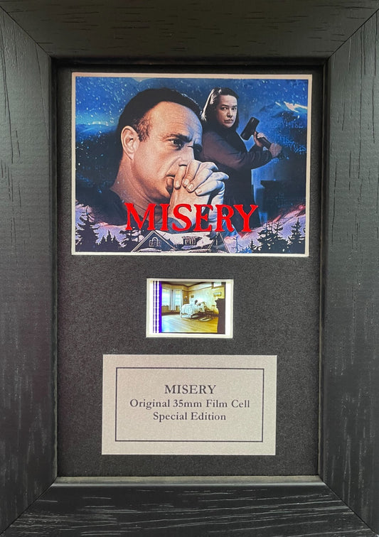 Hand crafted display featuring original Mini 35mm film cells for a MISERY fan
