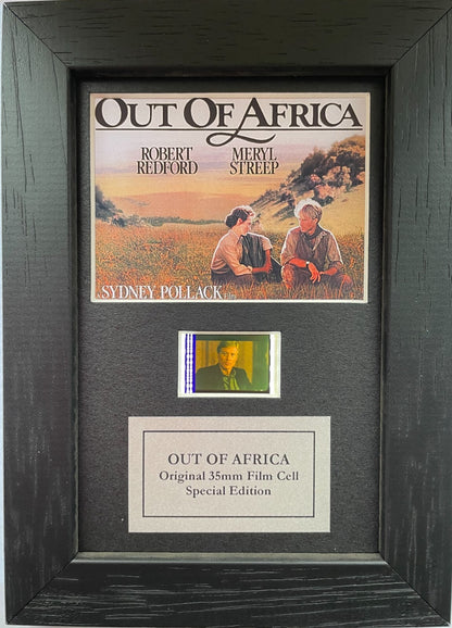 Handmade display featuring original Mini 35mm film cell for an OUT OF AFRICA fan