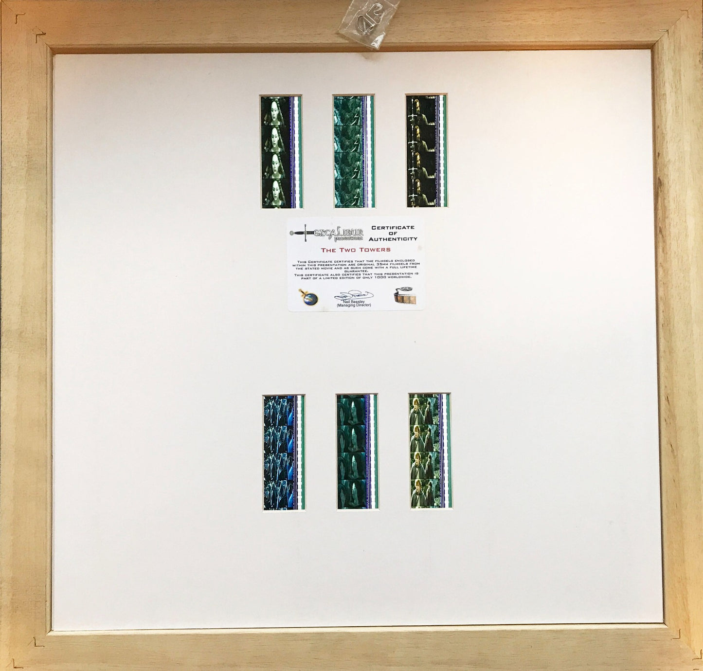 Handmade display inc original 35mm film cells for LOTR The TWO TOWERS Saga fans
